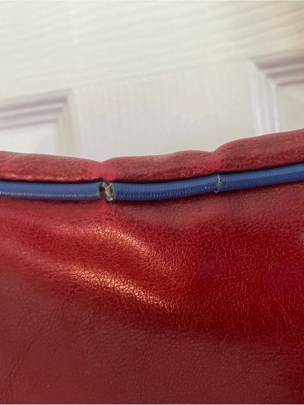 Vintage Roos Red and Blue Messenger Bag
